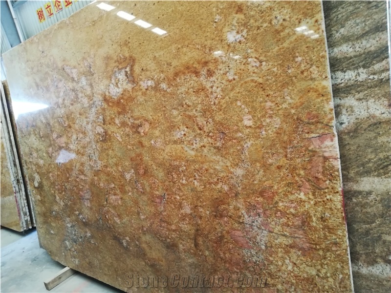 Imperial Gold Granite Polished Slab Tiles