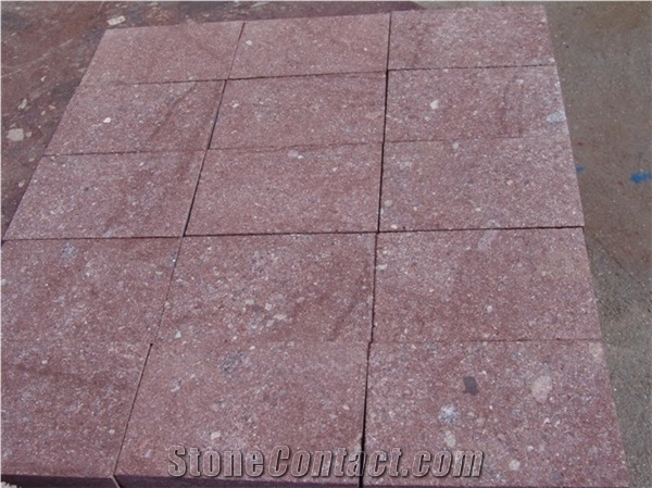Red Cube Stone Paving Stone
