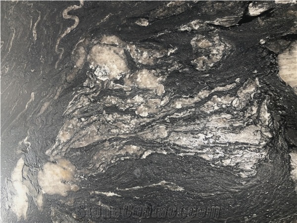 Leathered Black Cosmic Titanium Ganite Slabs