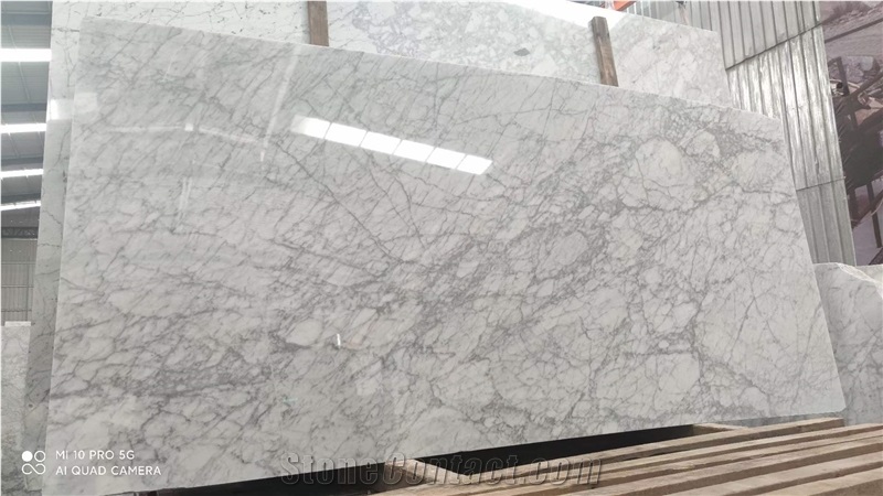 Polished Calacatta Carrara White Marble Wall Covering
