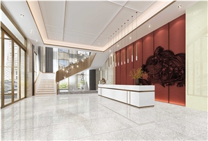 China FTK2003 Pearl White Terrazzo Polished Floor Tiles