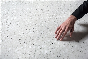 China FTK2003 Pearl White Terrazzo Polished Slabs & Tiles