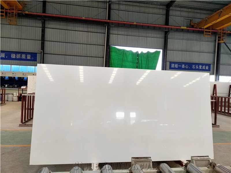 China LS-W012 White Artificial Marble Polished Slabs & Tiles
