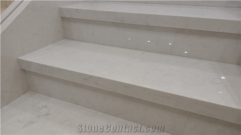 China Snow Flower White Artificial Marble Polished Big Slabs