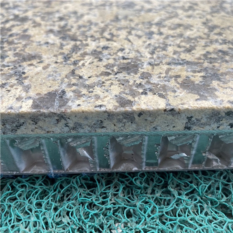 Lightweight Karamori Gold Granite Composite Honeycomb Backed Wall Panel