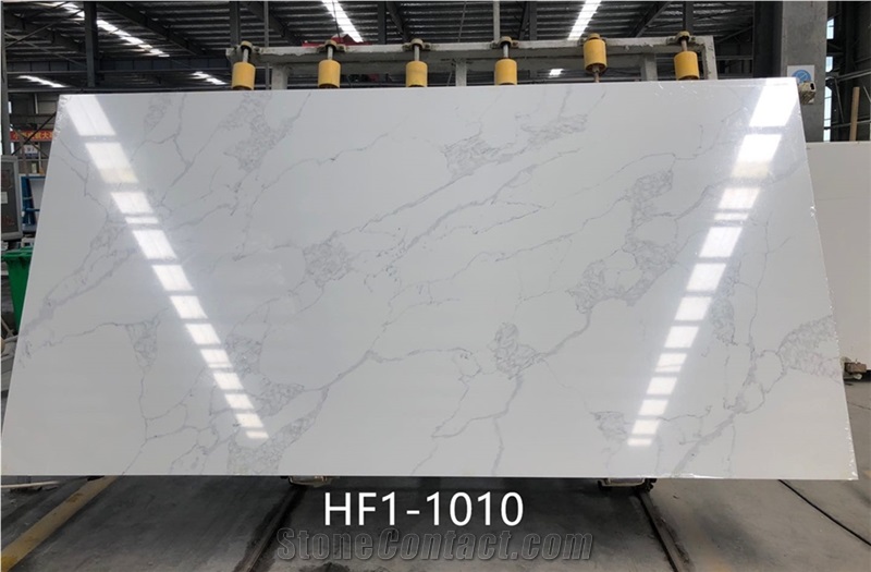 1009-1 White Quartz Stone Slabs For Wall Floor