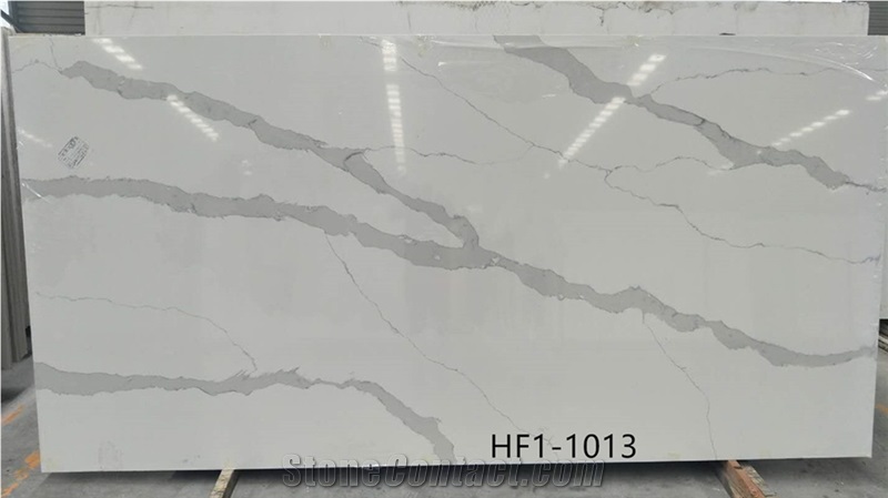 1009-1 White Quartz Stone Slabs For Wall Floor