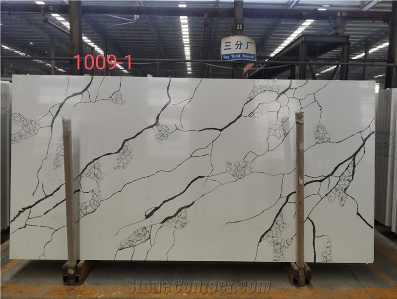 1009 White Artificial Stone Quartz Slabs