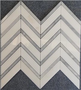 Polished White Marble Mosaic Tile For Kitchen,Bathroom