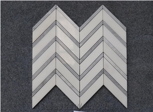 White Marble Kitchen Mosaic Tile;Kitchen Backsplash