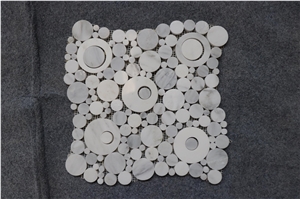 White Polished Marble Mosaic Tile For Kitchen Bathroom