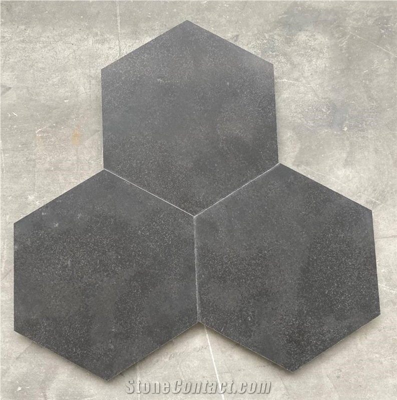 Shandong Blue Stone Hexagon Pavements Floor Tiles