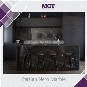 Persian Nero Marquina Marble Tiles & Slabs
