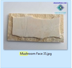 MUSHROOM FACE BEIGE MARBLE WALL STONE SIZE 10X20CM