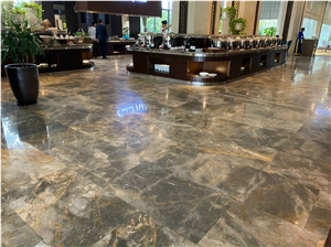 Polished Marble Flooring - Golden Marble Coffee Veins