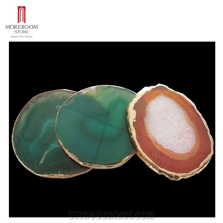 Green Agate Drink Cup Coasters