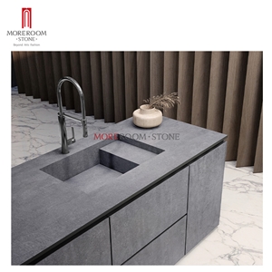 Grey Marble Look Porcelain Kitchen Countertop Slab