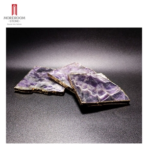 Delicate Purple Onyx Gemstones Crystals Square Coasters