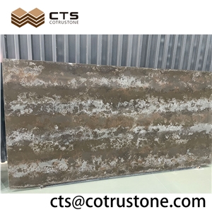Artificial Quartz Slabs Big Veins Mix Color White Decoration