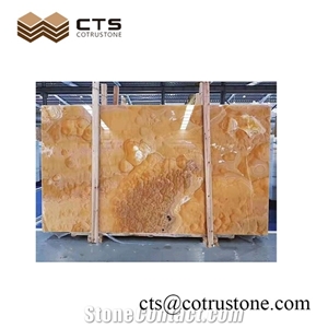 Fancy Style Polished Surface Dream Orange Onyx Slabs