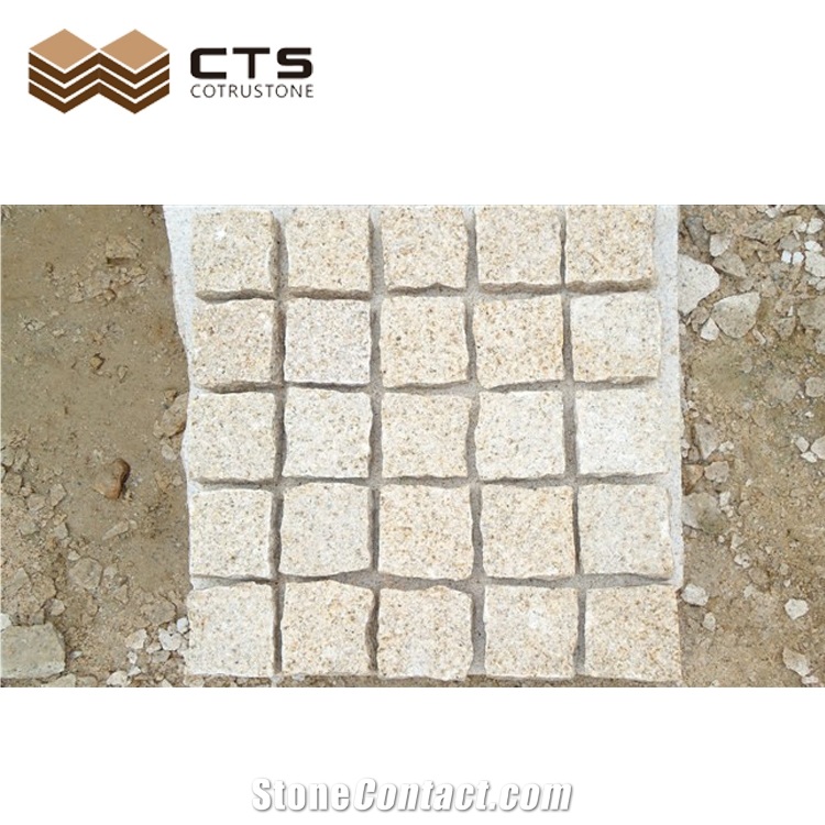 G682 China Popular Cheap Paving Stone Granite Cube Yellow