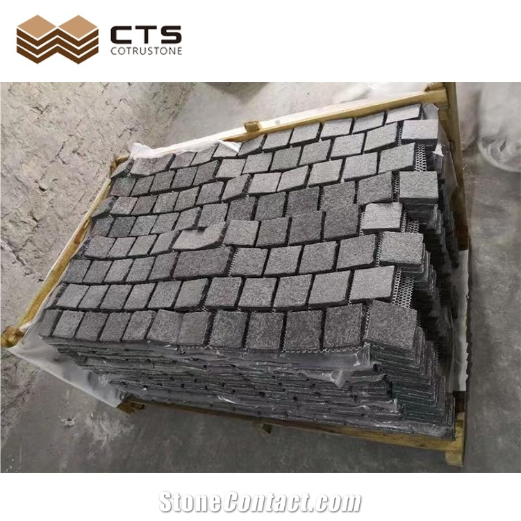 G684 Dark Grey Granite Cube Stone For Paver Floor