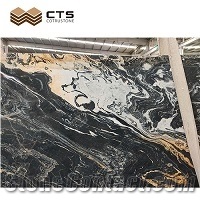 Picasso Gold Marble Slabs Tiles Luxury Walling Nero
