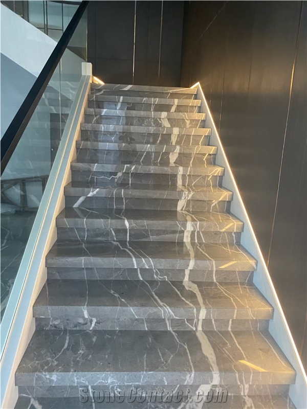 Casso Grey Marble Polished Slab For Floor  Stair Wall