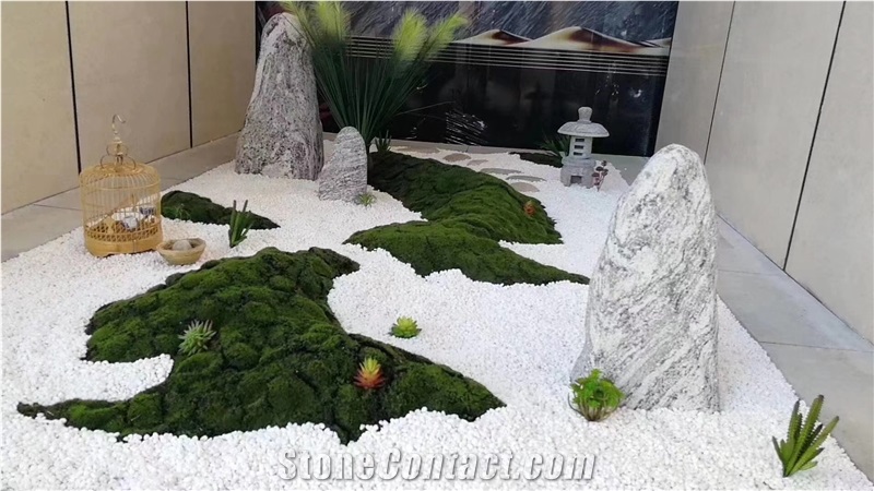 White Tumbled Pebbles For Indoor And Outdoor Decoration