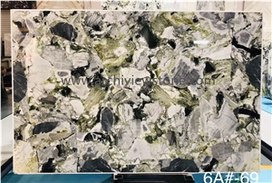 White Beauty Marble Cold Ice Jade Green Marble Slabs
