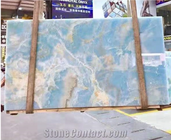 Chinese Blue Onyx Slabs For Wall Decoration