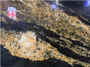 Large Size Book Matched Vein Cosmic Black Granite