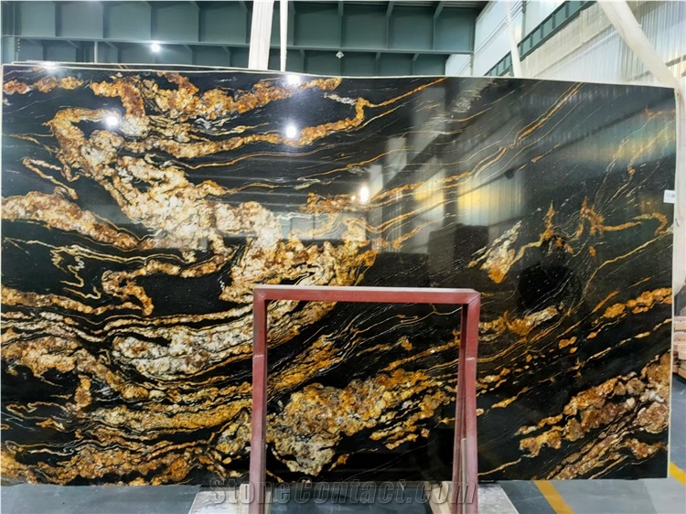 Taurus Black Granite Countertops With Gold Vein