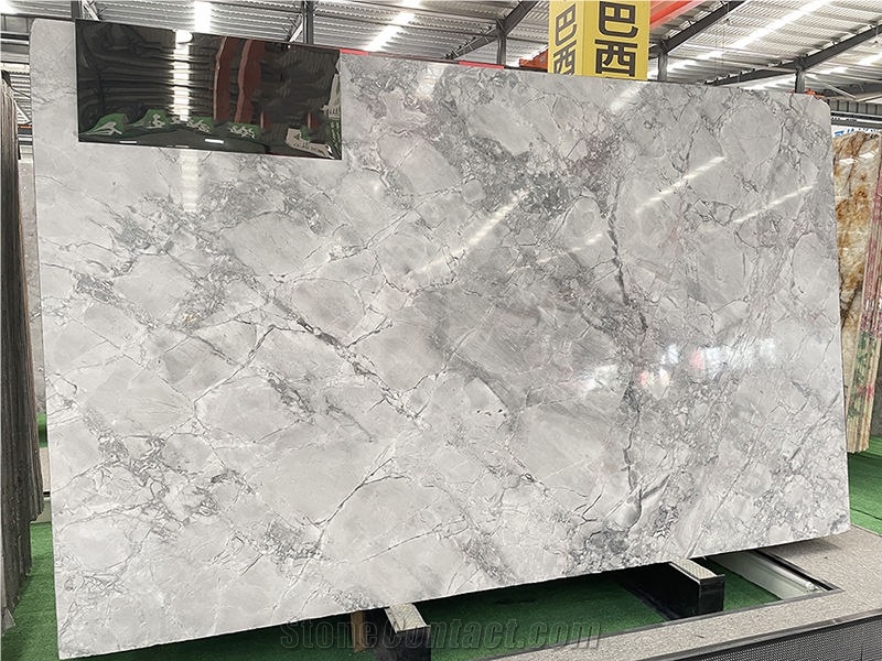 Allure Silver Marble Slab And Tiles For Wall Floor Bathroom
