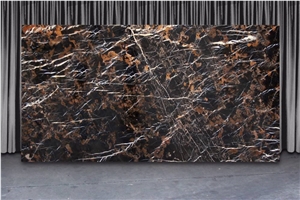 Jet Black & Gold Marble Slabs