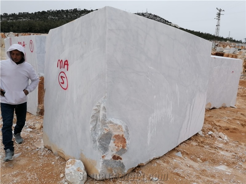 Mugla White Marble Blocks, Turkish Carrara White Marble Blocks