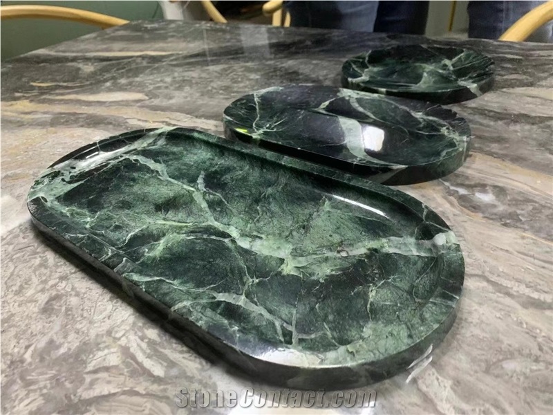 Interior Decor Product Stone Rack Marble Verde Apli Ashtray