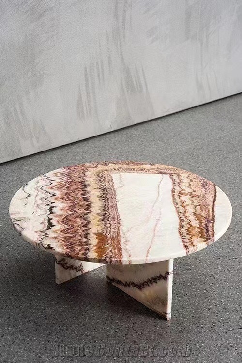 Interior Restaurant Marble Dining Table Statuario Furniture