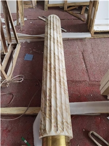 Interior Roman Stone Column Marble Calacatta Hollow Column