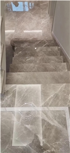 Interior Spiral Stone Staircase Marble Silver Grey Threshold