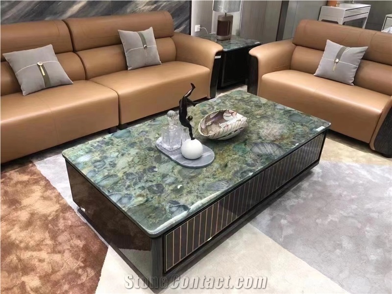 Interior Stone Cafe Table Top Granite Emerald Home Furniture