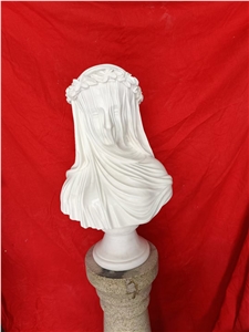Interior Stone Statue Busts Marble White Jade Head Sculpture