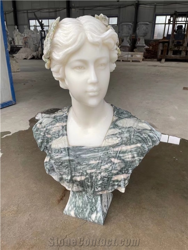 Modern Stone Busts Sculpture Marble Angel Head Statue