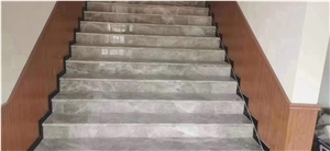 Tundra Grey Marble Stair Threshold Interior Stone Steps