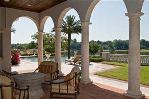 Beige Limestone Doric Columns