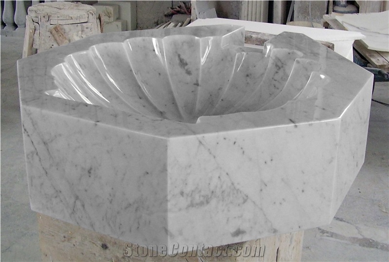Carrara White Marble Basin