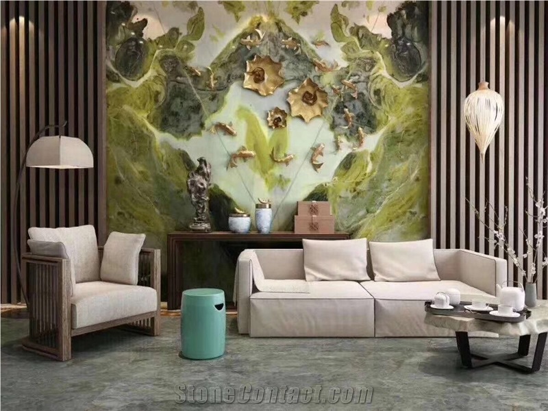 High Quality Polished Dreaming Green Marble For Decoration