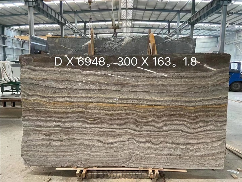 High Quality Polished Gray Travertine For Tiles&Floors
