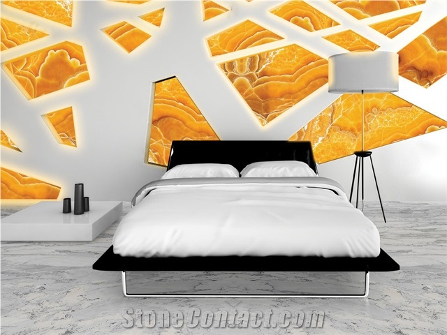 High Quality Polished Orange Onyx Background Wall