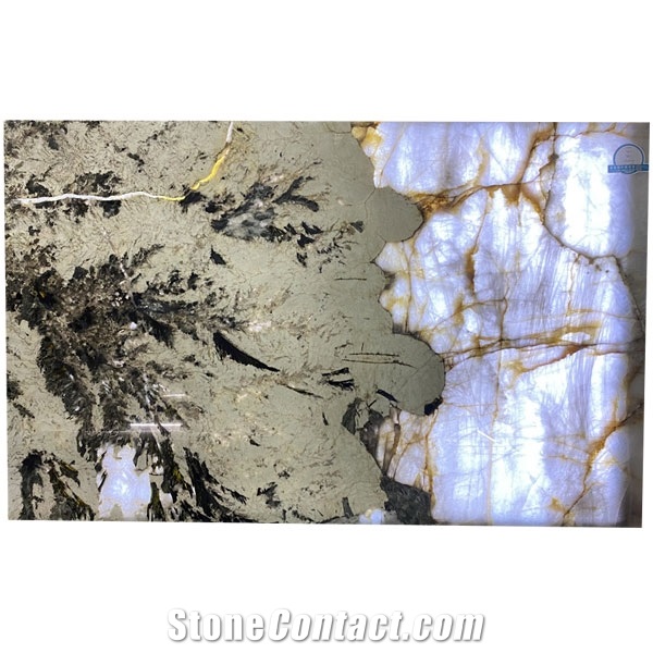 Polished Lithium Crystal Quartzite Slabs For Background Wall